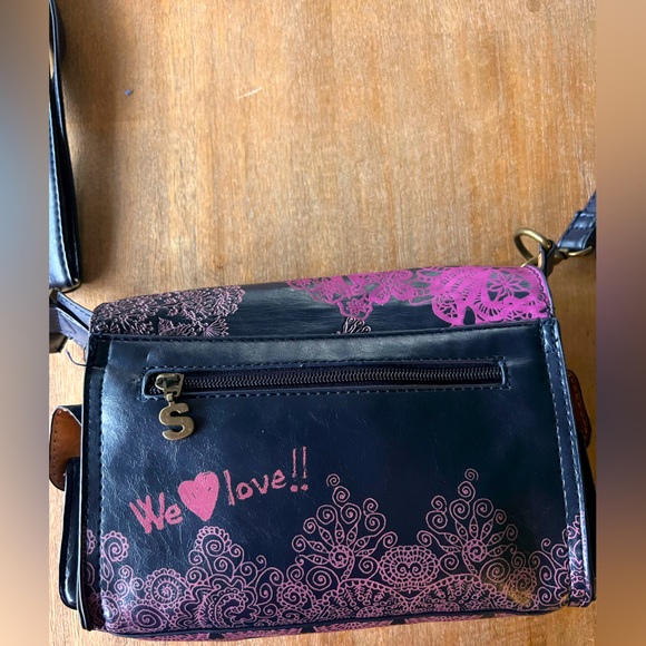 DESIGUAL TATTOO mini satchel in blue navy and purple - Picture 4 of 8